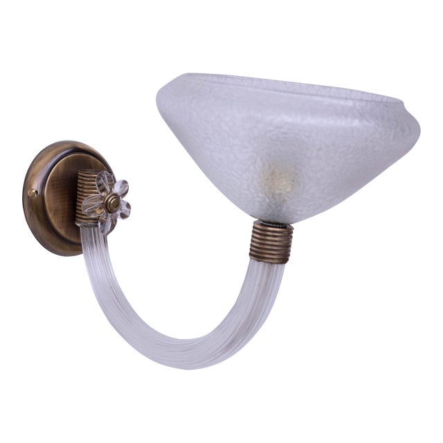 Vintage Venini Wall Murano Glass Light, 1960 For Sale