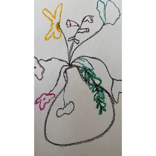 Abstract Una Base De Flores No. 10 Oil Pastel on Paper For Sale - Image 3 of 3