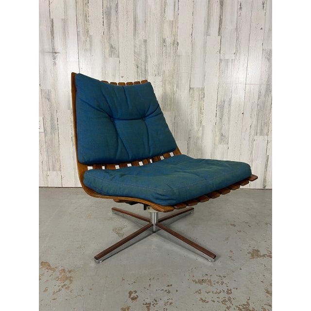 Mid 20th Century Rosewood Swivel Lounge Chair Attributed to Hans Brattrud for Georg Eknes For Sale - Image 9 of 13