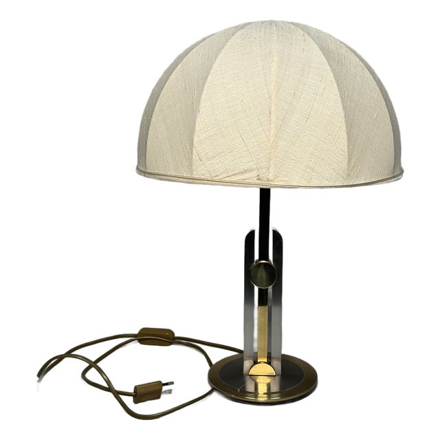 Hollywood Regency Brass and Steel Table Lamp, Germany, 1960s For Sale