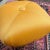 Wood 1980 Marge Carson Style Souffle Pouf Ottoman in Gold For Sale - Image 7 of 8