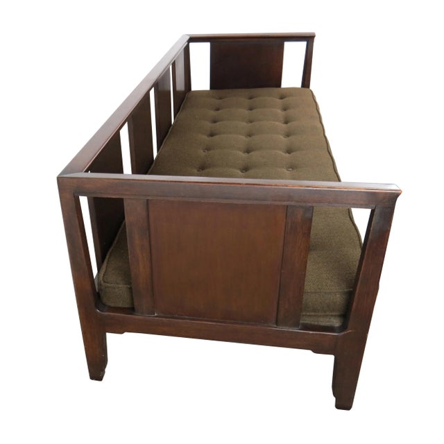 1950s Vintage Edward Wormley for Dunbar Janus Walnut Sofa For Sale - Image 10 of 12