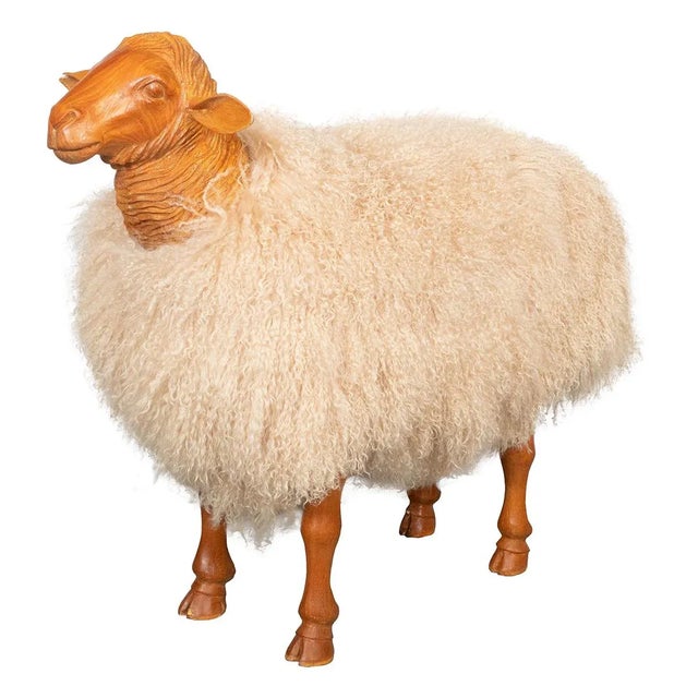 White Large Sheep Sculpture by Carlos Villegas For Sale - Image 8 of 8