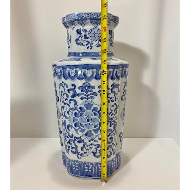 1970s Blue & White Chinese Umbrella Stand Chairish