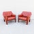 Terra Cotta Vintage Cassina Model 415 Cab Lounge Chairs in Terracotta Leather by Mario Bellini For Sale - Image 8 of 15