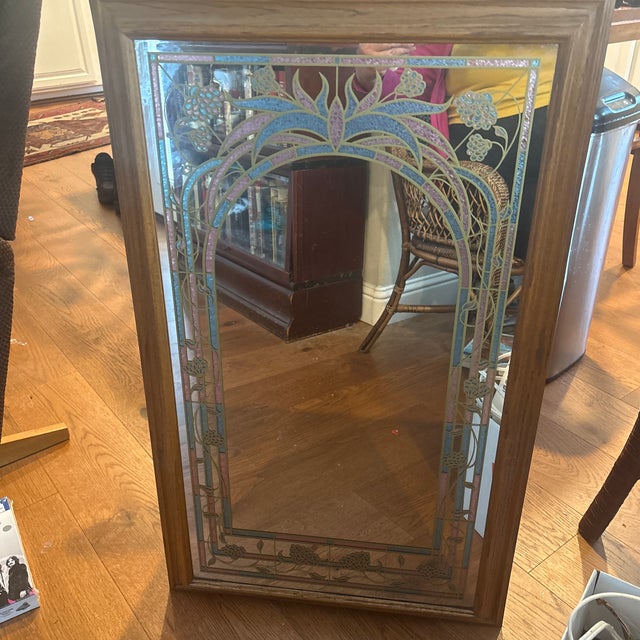 Windsor Arts Faux Stained Glass Mirror For Sale - Image 4 of 5