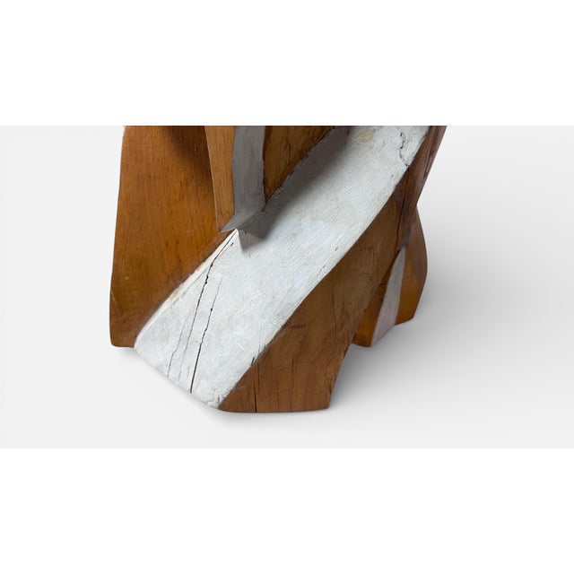 Wood 1960s Primitive Free Form Sculpture, Signed Ar For Sale - Image 7 of 7