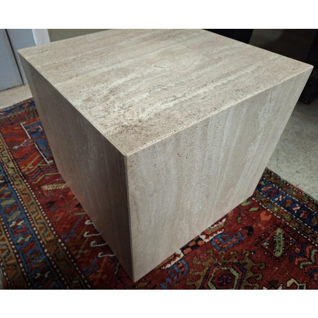 Italian Veined Travertine Coffee Table For Sale - Image 11 of 13