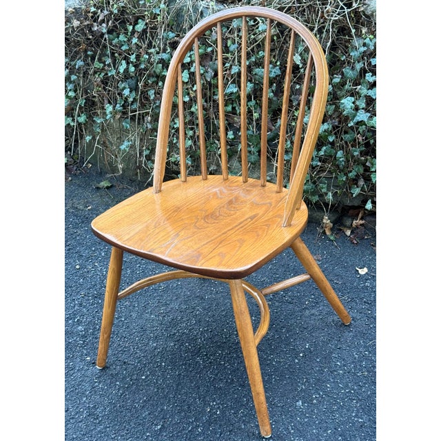 Traditional Late 20th Century Solid Oak Nichols and Stone Bowback Windsor Chairs - Set of 4 For Sale - Image 3 of 11