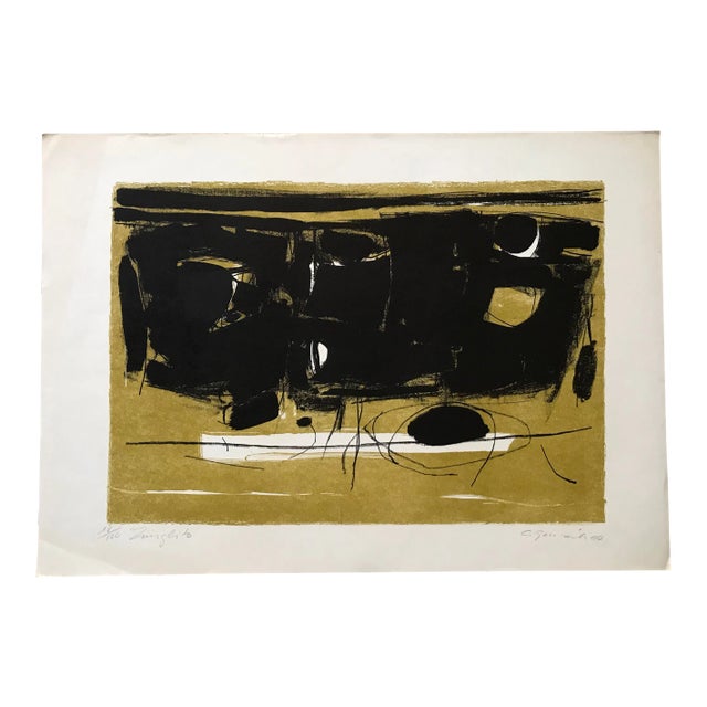 Printmaking Materials 1964 Abstract Expressionist Limited Edition Handsigned Lithograph For Sale - Image 7 of 7
