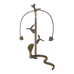 Brass Cobra Snake Cactus and Toucan Bird Kinetic Sculpture