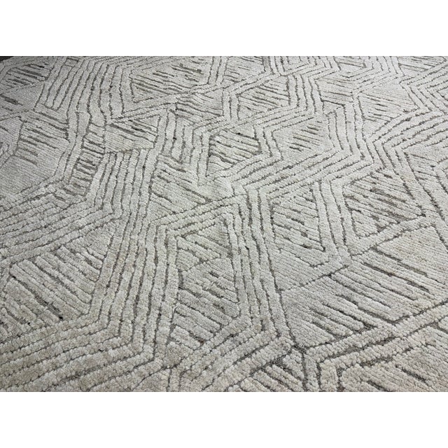 Rh Halima Hand-Knotted Wool Rug — 12' × 15' Marled Ivory / Latte | Undyed Wool | High-Low Texture For Sale - Image 12 of 18