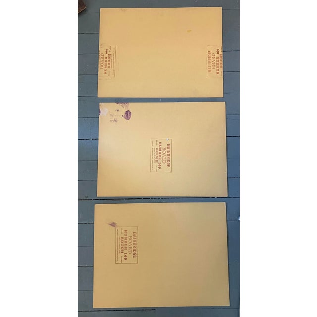 1950s 1950’s 3 Original Mid Century Modern Architectural Interiors Watercolor Paintings -Set of 3 For Sale - Image 5 of 5