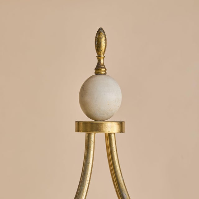 Modern Vintage French Four-Tier Brass + Glass Étagère For Sale - Image 3 of 9