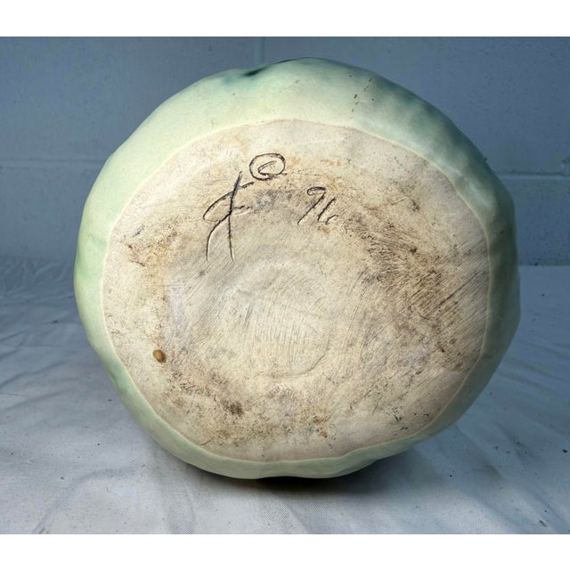 Vintage 96 Handmade Patricia Garrett Figural Vegetable Squash Melon Pottery Vase For Sale - Image 11 of 12