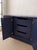 1970s Professionally Refinished Young Solid Oak Campaign Dresser Credenza, Navy Blue, Brass Hardware For Sale In Seattle - Image 6 of 11