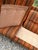Brown Vintage Scandinavian Living Room Set in Teak and Fabric, 1970s, Set of 2 For Sale - Image 8 of 12