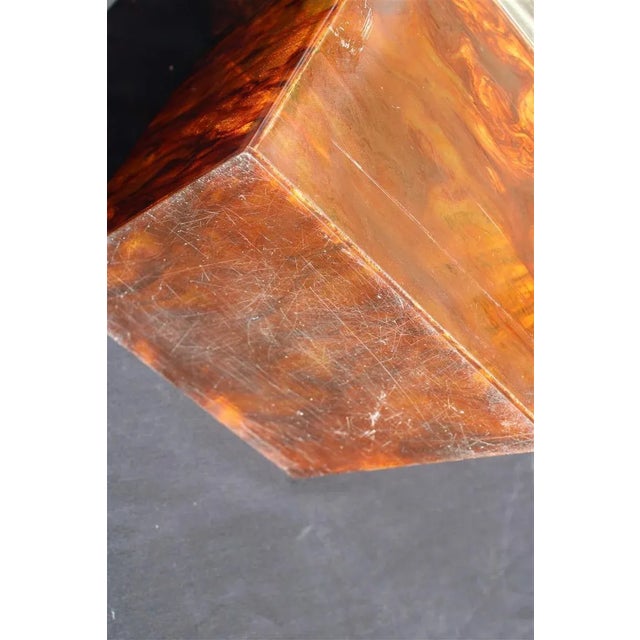 Faux Tortoise and Brass Portable Bar from Dior, Italy, 1970s For Sale - Image 3 of 11