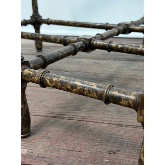 Faux Bamboo Tortoise Shell, Brass and Glass Coffee Table, Baker For Sale - Image 13 of 14