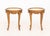 French Provincial Mid 20th Century Pair of French Provincial Style Pink Alabaster Top Low Tables For Sale - Image 3 of 8