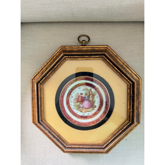 Limoges, France Limoges Fragonard Octagonal Framed Plates For Sale - Image 4 of 11