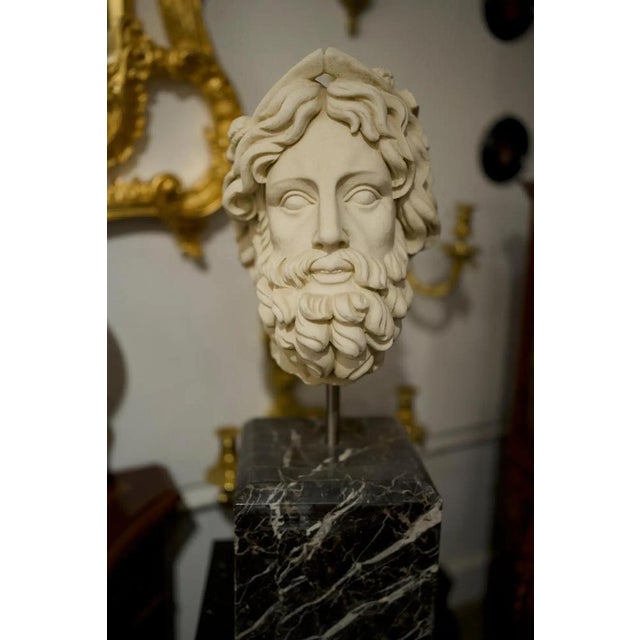 20th Century Greek Head Bust in Hand-Carved Marble For Sale - Image 3 of 6