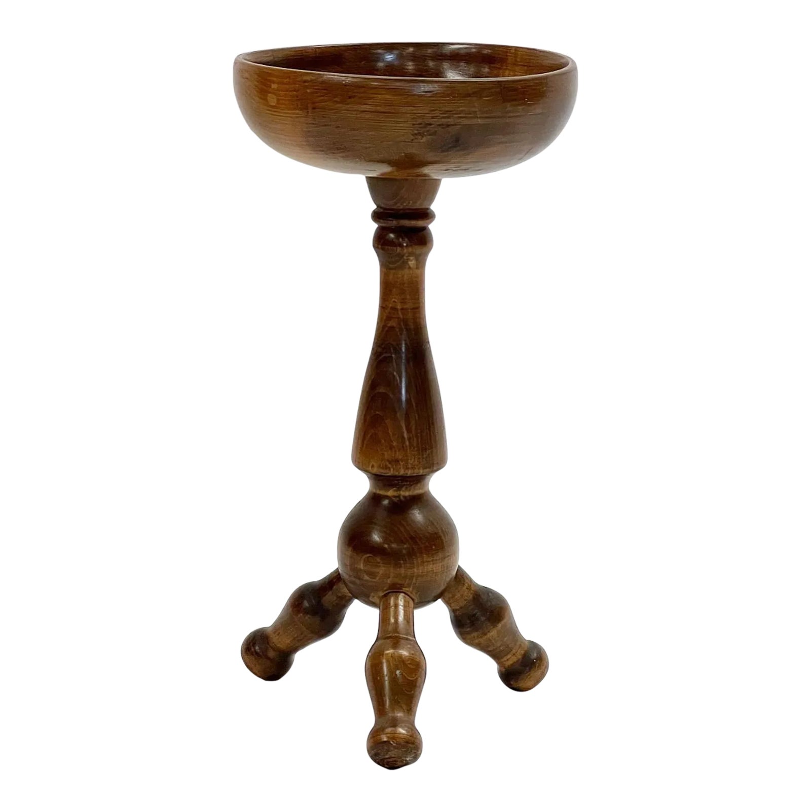 1960s Vintage Hand Turned Wooden Compote Bowl Chairish