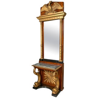 Swedish Neoclassical Console With Mirror