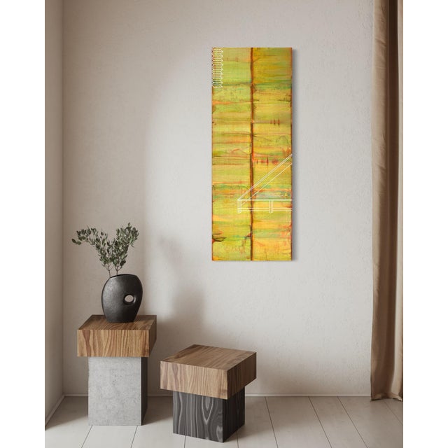 Contemporary Rebecca Koury Original "The Second Gate" Gold Olive Diptych Contemporary Abstract Painting, Acrylic on Canvas/Panel, Carmel California Art, 2019 For Sale - Image 3 of 4