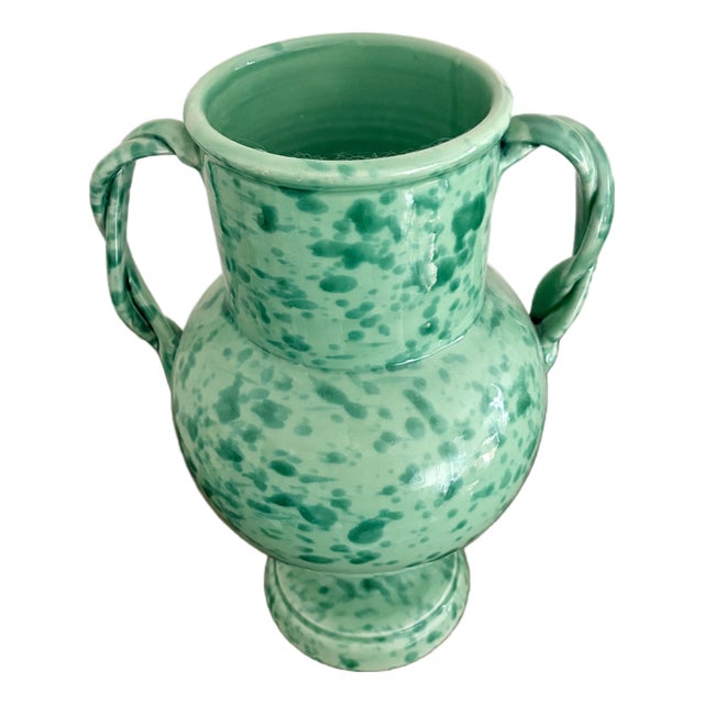 Amphora Glazed Green Vase / Urn For Sale
