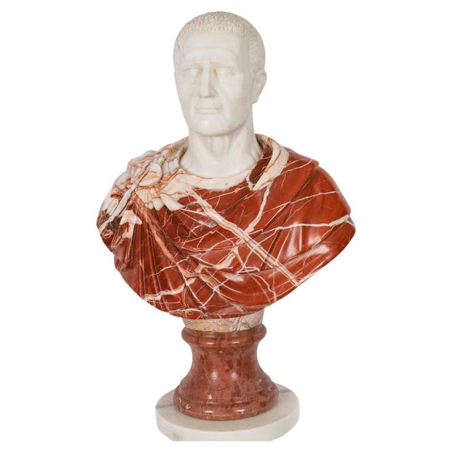 Vintage Portrait Bust of Roman Emperor Otho, 20th Century, Carrara Marble For Sale - Image 15 of 15