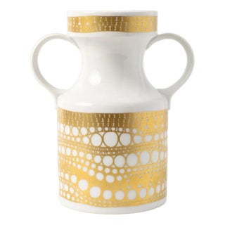 White and Gold Porcelain Vase from H&c Heinrich, 1960s For Sale