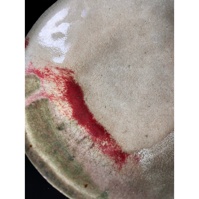Contemporary Hand-Thrown Jinsa Kintsugi Inspired Studio Pottery Catchall With Russet Vein For Sale - Image 3 of 9