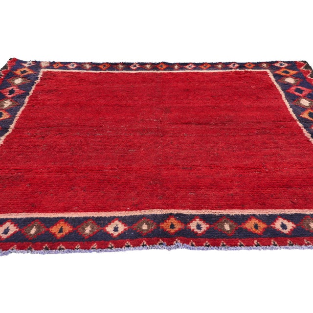 Mid-Century Modern Vintage Red Persian Rug - 05'04 X 05'08 For Sale - Image 3 of 9