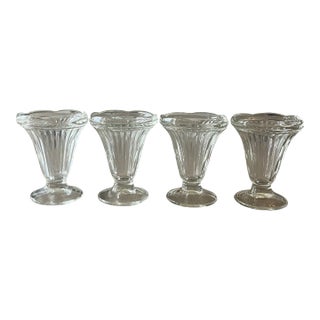 Vintage 1960’s Ice Cream Sundae Glasses Set of 4 For Sale