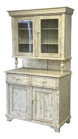 Antique 19th Century Farmhouse Pine Hutch