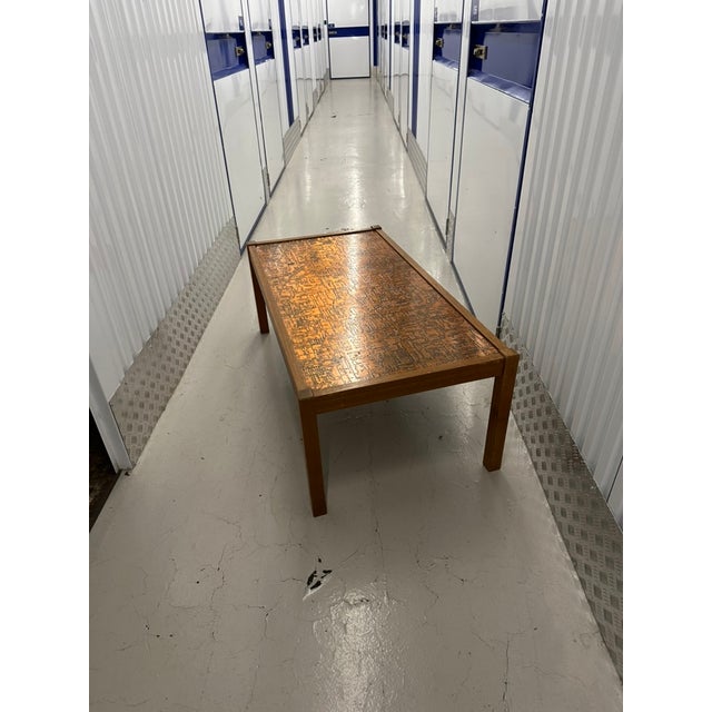 Vintage Brutalist Coffee Table with Copper Inlay Top, 1960s For Sale - Image 13 of 14