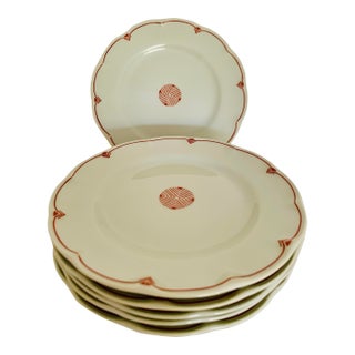 Art Deco Suzanne Lalique Haviland Limoges Mignardise Celadon Plates - Pristine Set of 6 For Sale
