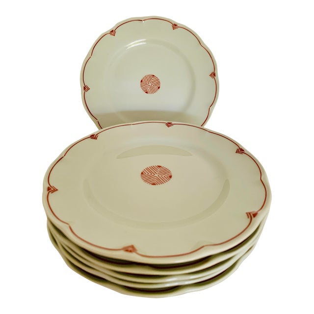 Art Deco Suzanne Lalique Haviland Limoges Mignardise Celadon Plates - Pristine Set of 6 For Sale