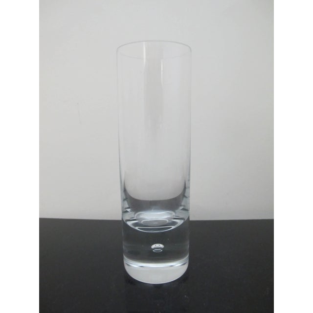 1980s Kosta Boda Clear Pippi Suspended Bubble 6 7/8" Skinny Tumbler Glass Set of 4 For Sale - Image 5 of 6