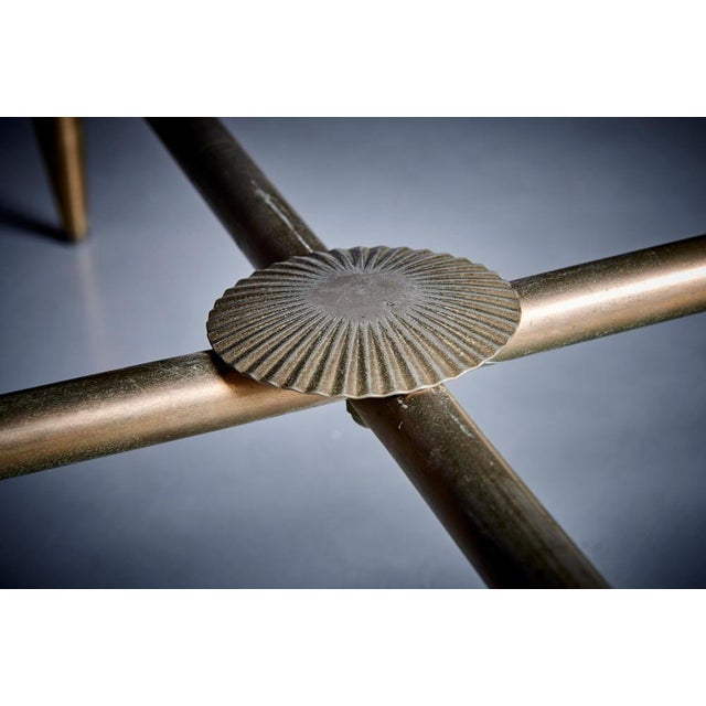 1960s French Brass and Antiqued Mirror Maison Side Table, 1960s For Sale - Image 5 of 12