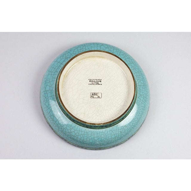 Crackle-Glazed Earthenware Bowl from Boch Frères, 1980s For Sale - Image 10 of 11