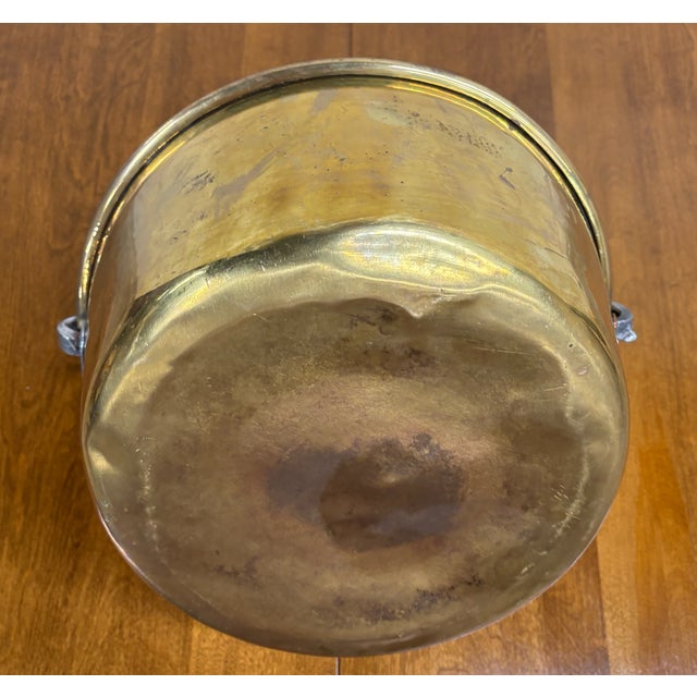 Antique Brass Jam Pan Pot Bucket With Iron Handle For Sale - Image 9 of 9