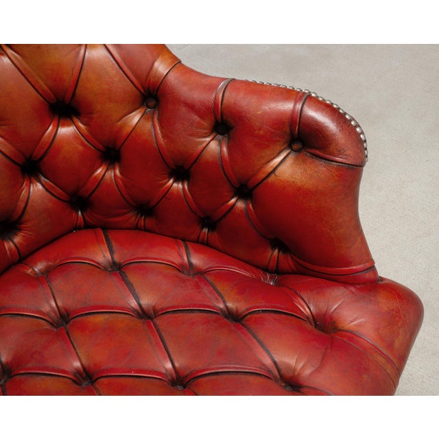 Chesterfield-Style Tufted Leather Executive Swivel Desk Chair For Sale - Image 14 of 18