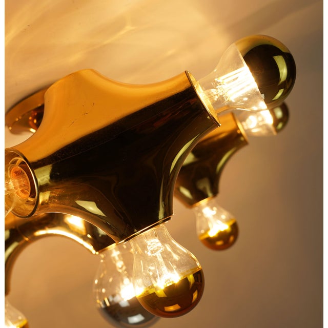 Space Age Sputnik Gemini Ceiling Light in Gold-Colored Plastic from Cosack Leuchten, 1970s For Sale - Image 12 of 18
