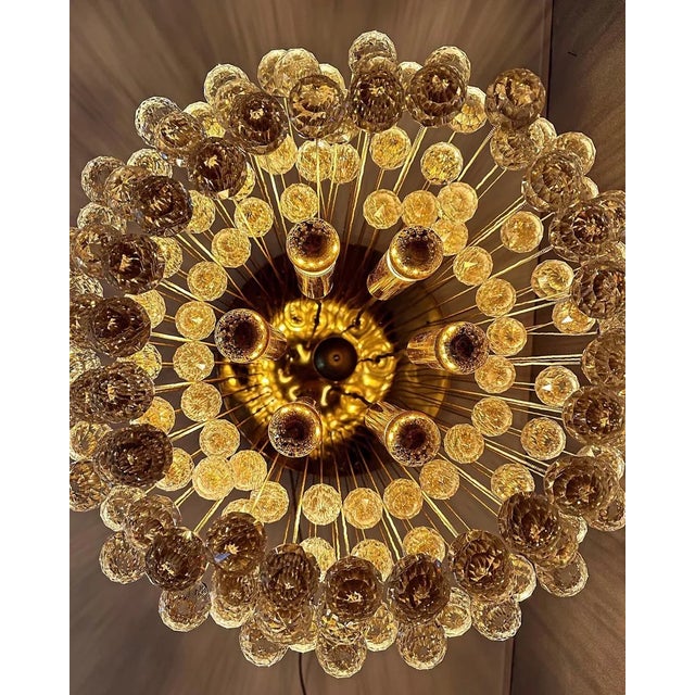 Vintage Crystal Balls Cascade Chandelier For Sale - Image 6 of 13
