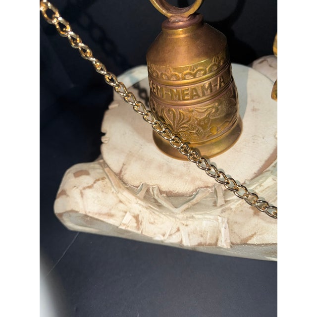 1970s 1970s Celestial Meets the Sea Brass Monastery Bell For Sale - Image 5 of 12