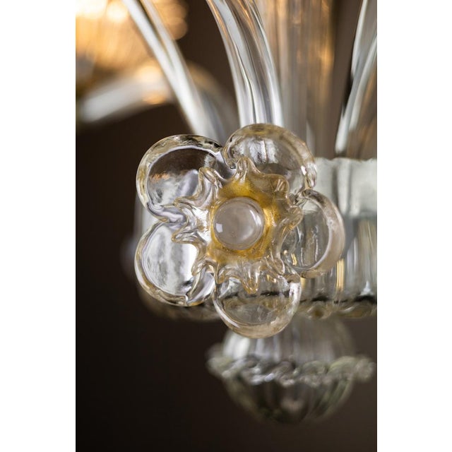 Art Deco Murano Glass Chandelier from Barovier & Toso, 1940s For Sale - Image 3 of 14