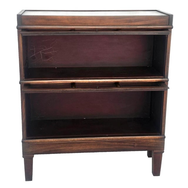 1910s Antique Macey Mahogany 2-Stack Barrister Bookcase, Arts & Crafts Mission C1910 For Sale - Image 5 of 18