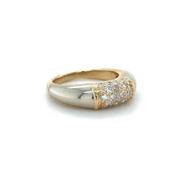 Contemporary Vintage Van Cleef & Arpels, Diamond "Philippine" Ring, 18k Yellow and White Gold, Size 6.5 For Sale - Image 3 of 9